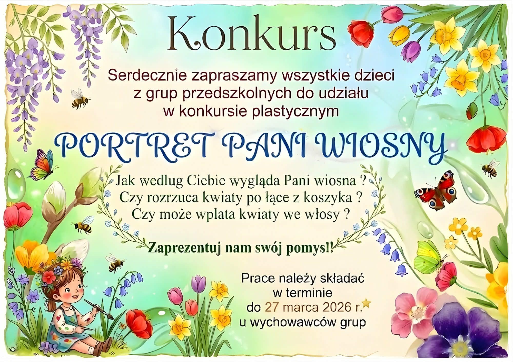 Konkurs plastyczny " Portret Pani Wiosny"
